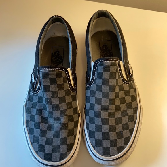 Vans Shoes - Vans checkered slip ons